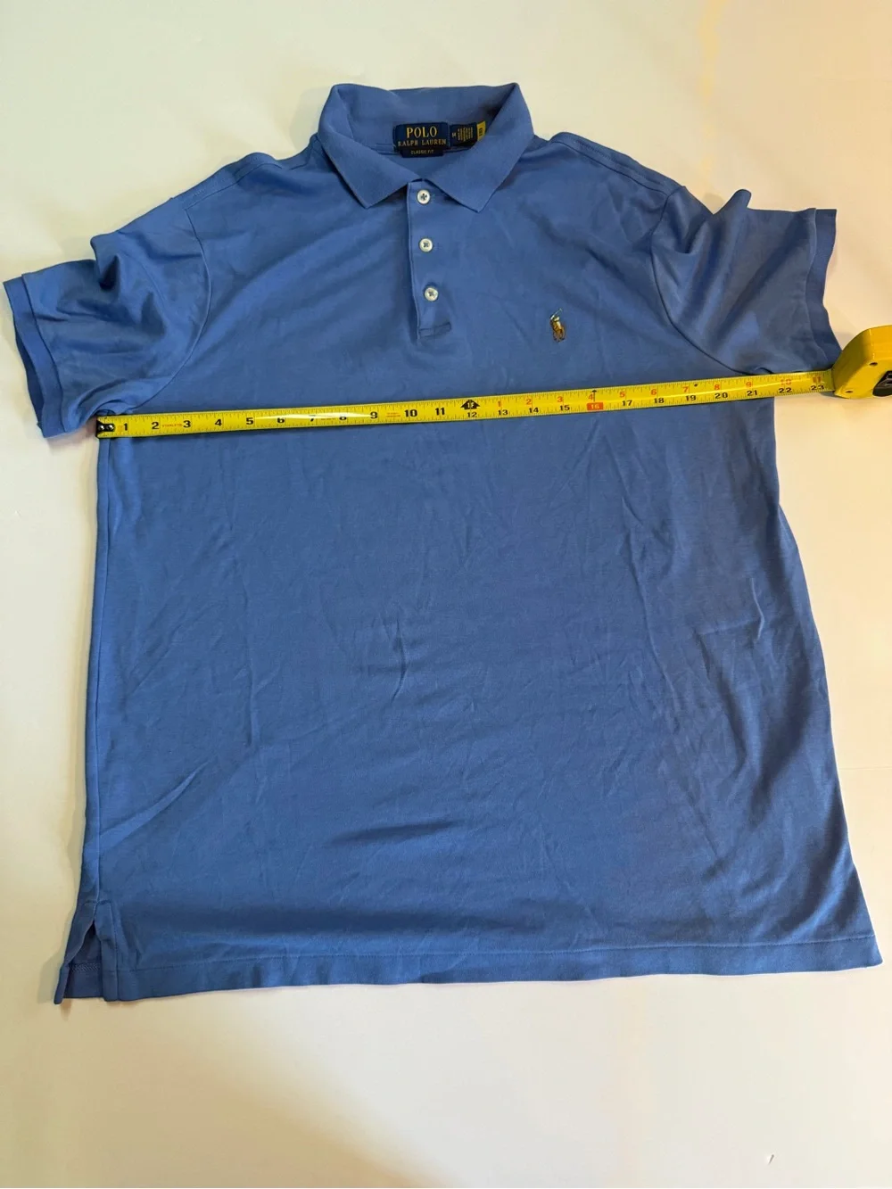 Ralph Lauren Light Blue Polo with Gold Pony Embroidery S Medium